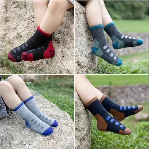 BONANGEL Kids Thermal Merino Wool Socks Thick Walking Cosy Socks Boys Girls — view 2
