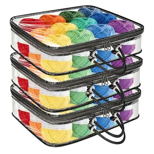 RAORAOYUE 3Pcs Yarn Storage Bags, 16 x 12 x 4 inches