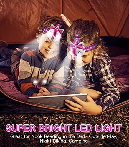 Aubllo Toys LED Headlamp-Headlamp for Kids Unicorn Toy Head Lamp Flashlight 3 Adjustable Lighting Mode with Elastic Headbands for Boys, Girls, or Adults for Camping, Hiking, Reading, and Parties — view 5