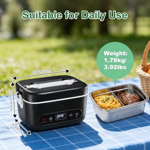 Fagalil Cordless Heated Lunch Box, 1.2L Battery Powered — view 6
