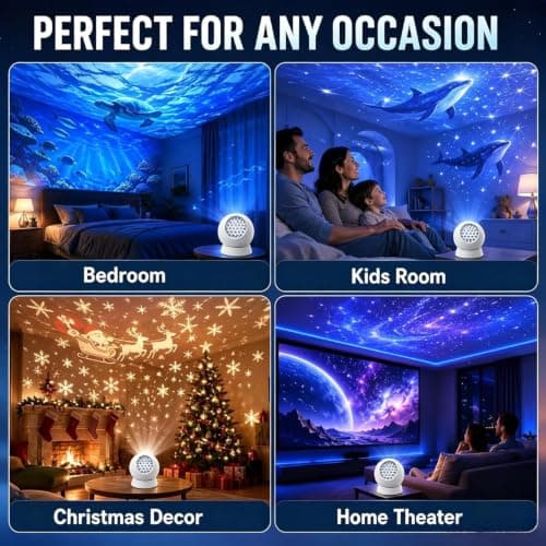 360° Dynamic Rotating LED Ocean Wave Night Projector Light, Christmas — view 4