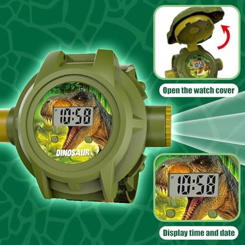 szaluyk Kids Dinosaur Watch | Adjustable Educational Toy | Children Projection Electronic WatTch | Fun Learning Gift for Boys Girls Birthday Christmas Holiday Home Travel Indoor Outdoor — view 4