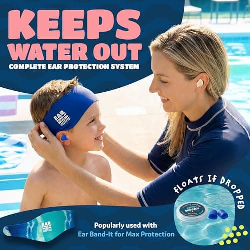 Earvolution Floating Putty Buddies Ear Plugs for Swimming - Invented by an Ear Physician - Moldable, Premium, Silicone - Floats on Water - Waterproof - Made in The USA - 3 Pack - Hot Pink — view 3