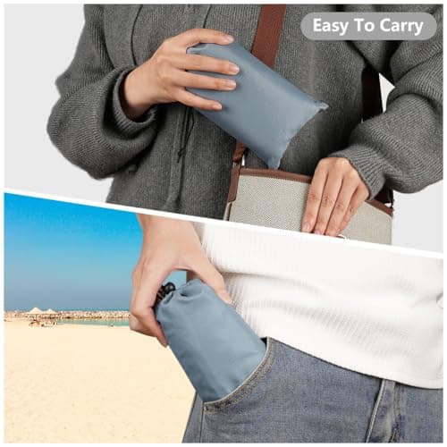 AYBUY Outdoor Travel Blanket, 200 x 140 cm Sandproof Beach Mat, Medium Gray — view 4
