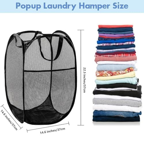 Laundry Hamper, Durable Pop Up Collapsible Laundry Baskets(36x36x60cm) — view 2