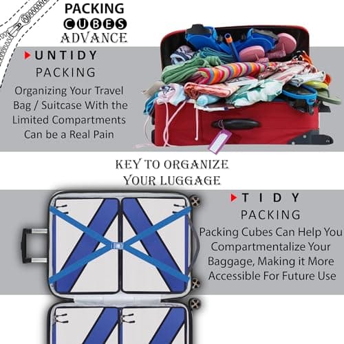 TRIP ON GO Packing Cubes For Travel Organizer Clothes Laundry Compression Suitcase Luggage Storage Travelling Pouches Bags Organiser, Polyester (Advance Large- Pack of 4, Navy Blue) — view 5