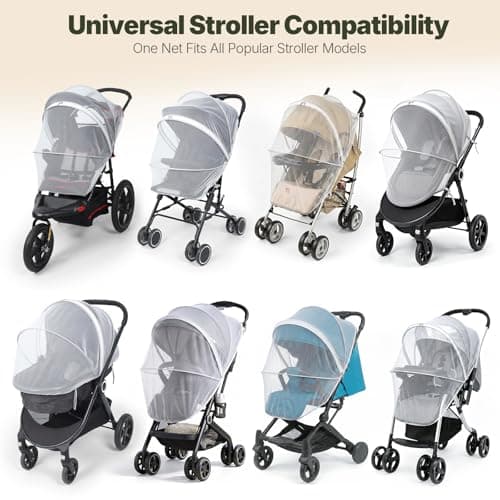 Orzbow Mosquito Net for Pram, Two-Way Zippers for Easy Access — view 6