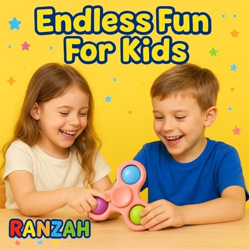 Ranzah Hand Fidget Spinner Toy Finger Bubble Pop Sensory ADHD Anxiety Stress Relief Gift Party Travel Toy For kids Teens Adults (Pink) — view 2