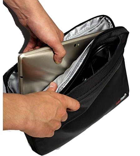 Navitech Red Sleek Premium Water Resistant Shock Absorbent Carry Bag Case Compatible With The HP EliteBook Folio 1020 G1 Bang & Olufsen Edition — view 5