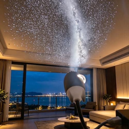 Ocean and Galaxy Projector, Plug and Play HD Star Projector, Holographic Night Light Projectors, 360 Rotating USB Powered Ceiling Light for Bedroom Decor (with 24 Films) — view 2