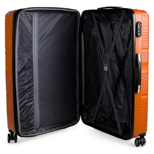 Set of 3 Pcs Luggage Hard Shell Suitcase, Orange — view 4