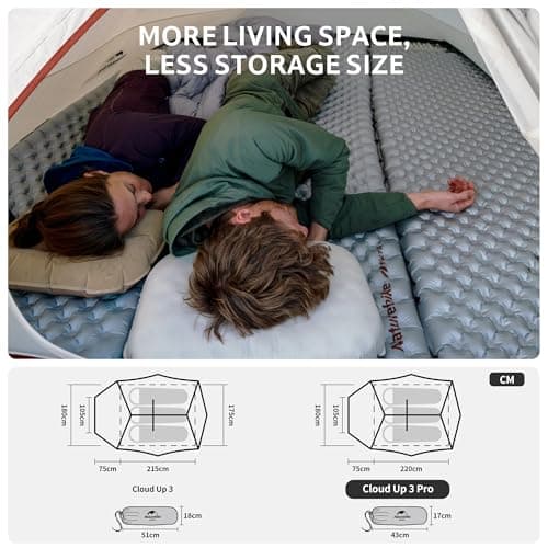 Naturehike Cloud Up Pro Camping Tent, 3 Person, Grey&Red — view 4
