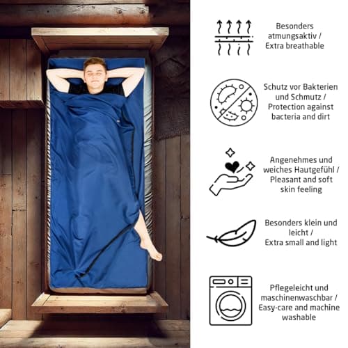 MIQIO 2-in-1 Sleeping Bag Liner and Lightweight XL Size Double Travel Bed Sheet — view 2