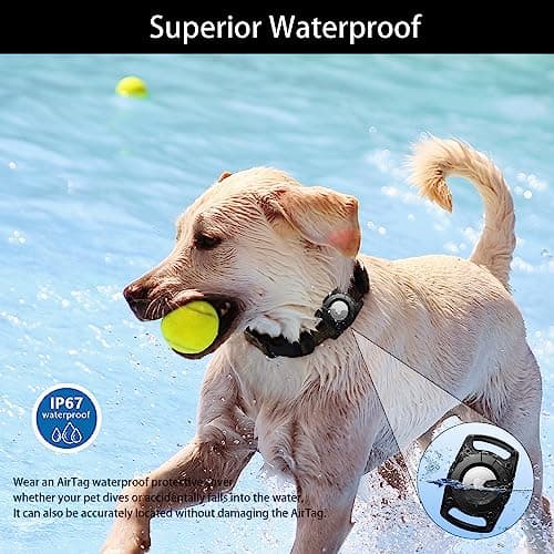 Compatible with Pet Airtag Dog Collar Holder Airtag Keyring, Anti-lost Shock Resistant Air Tag Holder, Waterproof Hard TPU Full Protection Air tag Case for Key,Backpack,Luggage,Cat,Dog Gps Tracker — view 6