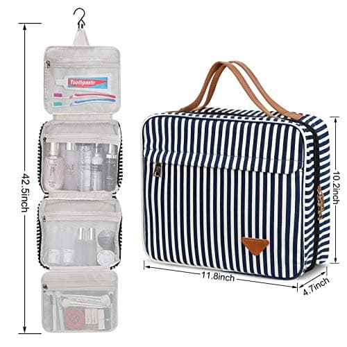 Wash Bags, Toiletry Bag, Makeup Bag Travel Hanging Cosmetic Bag, Wash Bag with Hanging Hook, Make Up Case Organizer Waterproof for Travel and Bathroom Shower, Gifts for Women & Girls — view 4