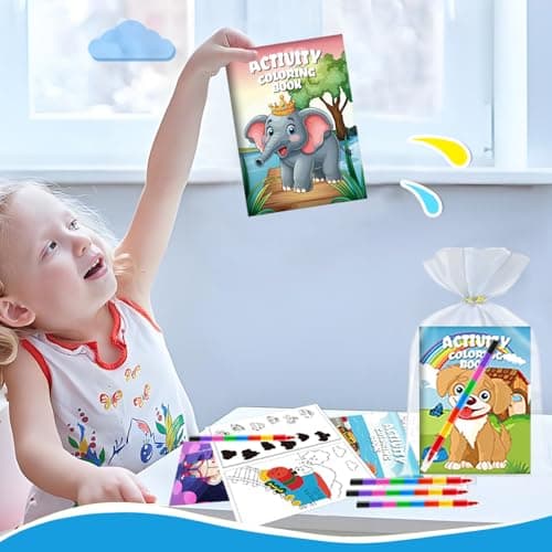 Aannanl 24 Pack Mini Colouring Books for Party Bags with 8-in-1 Crayons — view 4