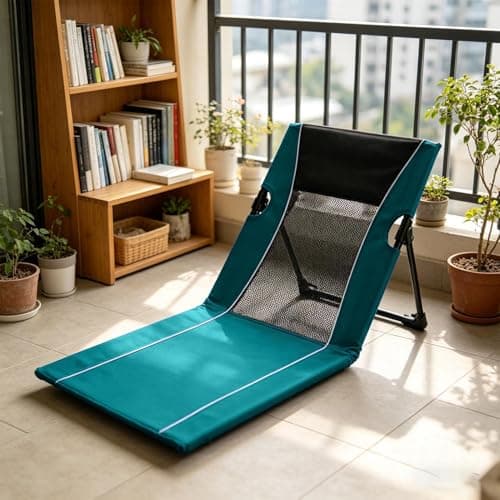 Foldable Low Profile Beach Chair with Back Support, Portable Pool Lounge Chair, Lightweight Outdoor Camping Ground Chairs with Carry Bag, Breathable Mesh Seat for Poolside Picnic Lawn Beach Garden — view 6
