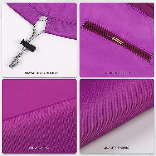 Vavabox Lazy Drawstring Makeup Bag, Flat Lay Cosmetic Bags (Purple) — view 3
