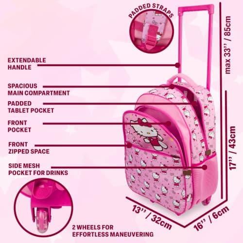 Get Trend Sanrio Hello Kitty Girls Trolley Bag for Travel and School — view 4