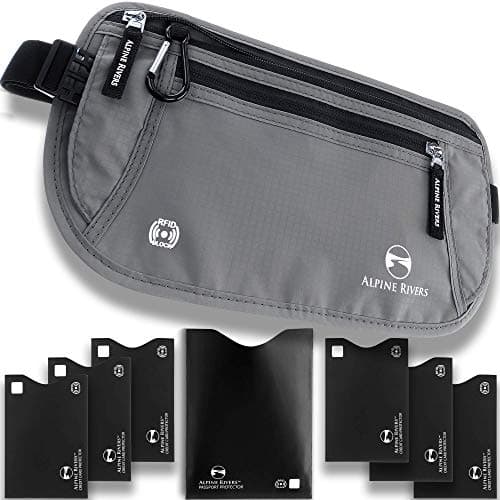 Alpine Rivers Money Belt for Travel - RFID Hidden Wallet, Graphite Grey
