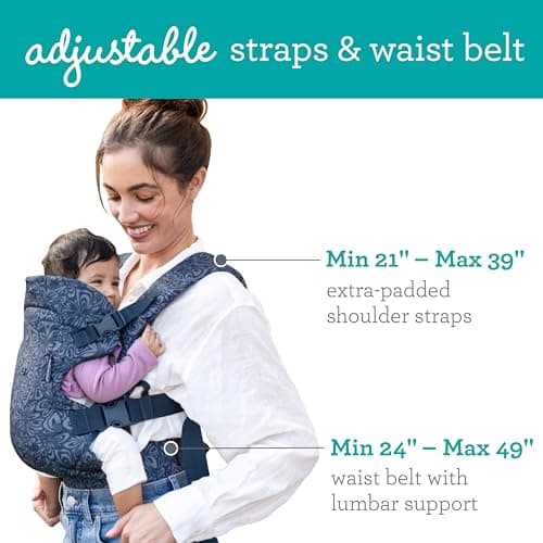Infantino Flip Advanced 4-in-1 Baby Carrier - Ergonomic, Convertible, Face-in and Face-Out Front and Back Baby Carrier Newborn to Toddler 3.6-14.5 kg, Floral Navy — view 3