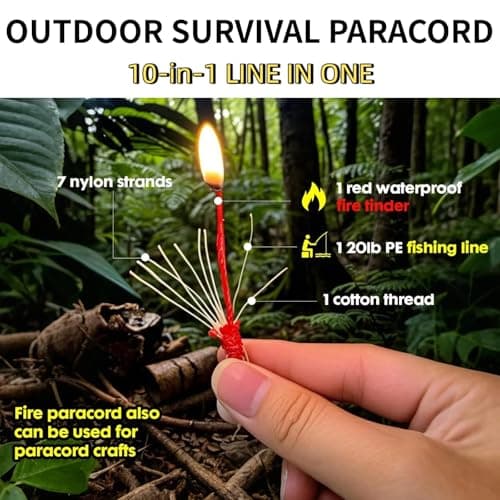 KOKKOYA 31m Survival Paracord 550 4mm Nylon Fire Cord 10 Strands Guy Ropes — view 2