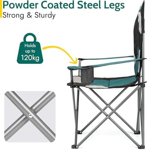 Trail Kestrel High Back Camping Chairs, Teal, 2 Pack — view 4