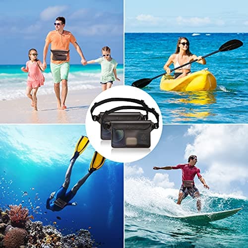 SYNCWIRE Waterproof Pouch Bag with Adjustable Waist Strap (2 Pack) - IP68 Waterproof Waist Bag Screen Touchable Dry Bag with Adjustable Belt for Beach, Swimming, Boating, Fishing, Hiking, etc — view 6