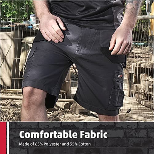 TuffStuff 827 Elite Mens Multi Tool Holster Pocket Heavy Duty Cargo Work Shorts Combat Trousers (34", Grey) — view 5