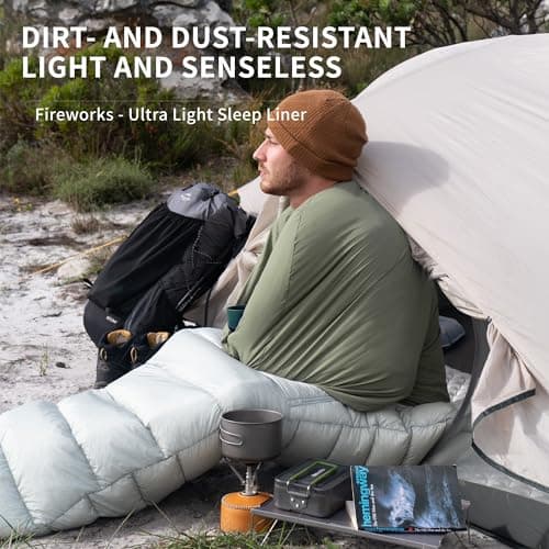 Naturehike Ultralight Sleeping Bag Liner Hut Sleeping Bag only 128g Travel Sheet with Small Pack Size Inner Sleeping Bag for Backpacking, Hostels, Huts Camping — view 4