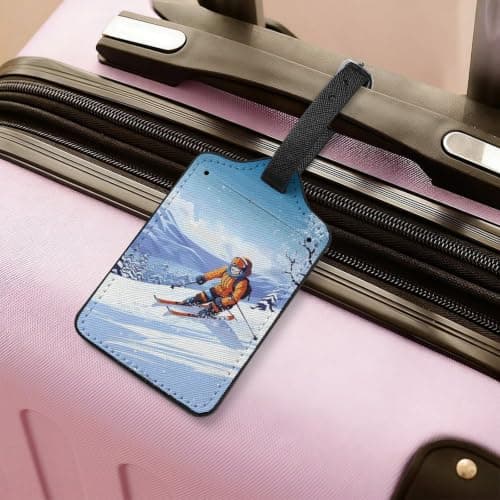 Winter Skiing Luggage Tags with Id Card & Adjustable Strap — view 6