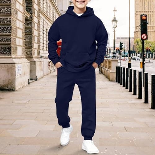 Kids Tracksuit Full Set 2 Piece Boys Girls Hoodie Joggers Sports Outfit — view 5