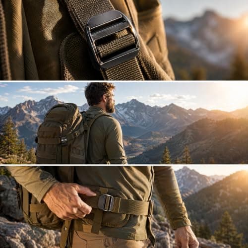 Dooaqiin Pack of 4 Black Metal Ladder Lock Buckles, 25mm Inner Diameter Backpack Replacement Buckles, Heavy-Duty Webbing Adjuster Clips for Rucksack, Luggage Straps & Seat Belts — view 5