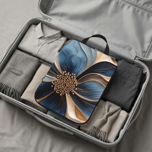 Gold Stamping Compression Packing Cubes 4 Set, Travel Organiser Bags with Double Zippers for Suitcase Luggage Backpack — view 6