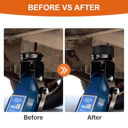 URAQT Car Jack Pad, Universal Floor Jack Rubber Pad, Slotted Trolley Jacking Blocks Adapter, Pinch Weld Side Frame Rail Protector for Trolley Jack, Vehicle Lift and Axle Stand, 65 * 65 * 33MM — view 5