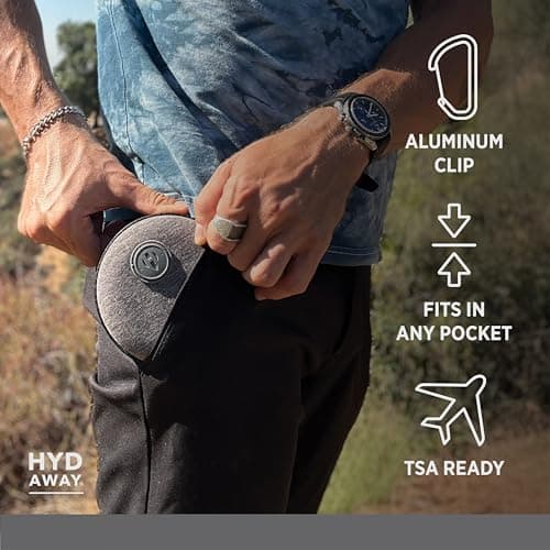 HYDAWAY Travel Case for Collapsible Bottles, Bowls & Cups - Protective Storage with Carabiner Clip - Durable, Water-Resistant, TSA-Friendly (Oxford) — view 4