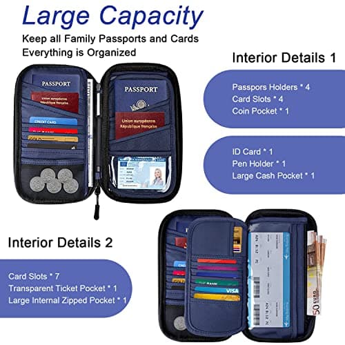 Passport Holder Travel Wallet Family Travel Document Wallet Organiser — view 2