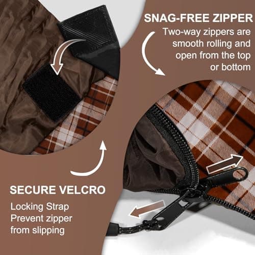 ETGLCOZY Double Sleeping Bag for Adults Camping, XL 2 Person, Coffee — view 4