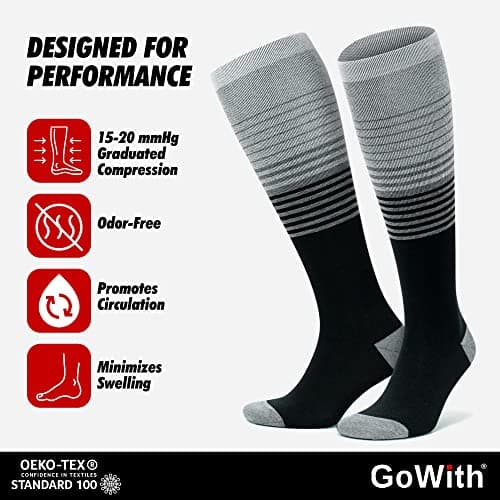 GoWith 2 Pairs Compression Socks 15-20 mmHg, Viscose Made from Bamboo — view 4