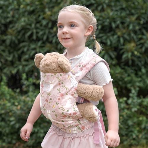 GAGAKU Baby Doll Carrier for Kids, Baby Carrier for Dolls, Reborn Baby Dolls Accessories, Doll Carriers with Adjustable Straps for Little Girls, Pink - Rabbit — view 5