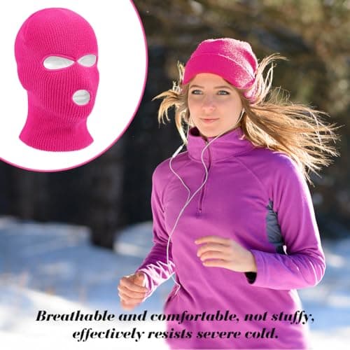 HAGOT 3 Hole Full Face Balaclava, Winter Knitted Balaclava, Ski Face Cover Unisex, Full Facecover for Outdoor Sports — view 6