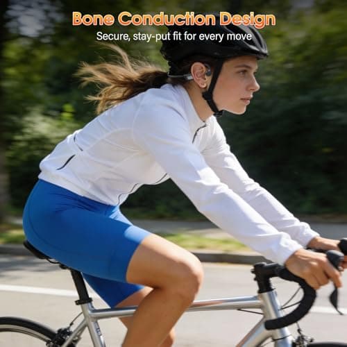 Bone Conduction Headphones,Bluetooth6.0 OpenEar Sport Earphones,Space Black — view 3