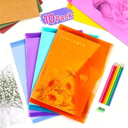 MIUTME A4 Plastic Wallets,10PCS Documents Popper Wallet File Folders — view 4