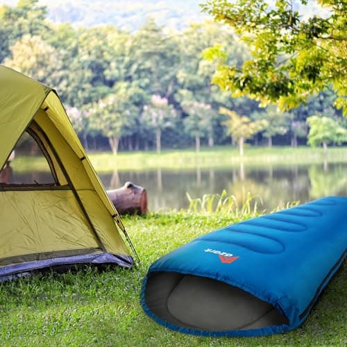 azark Premium Sleeping Bag, 350GSM, Lightweight and Waterproof, 4 Seasons of Camping, Hiking and Outdoors, Sleeping bag for Adults & Kids (Blue) — view 6