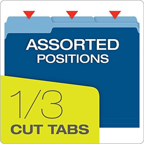 Pendaflex Two-Tone Color File Folders, Letter Size, 1/3 Cut, Navy, 100 per Box (152 1/3 NAV) — view 2