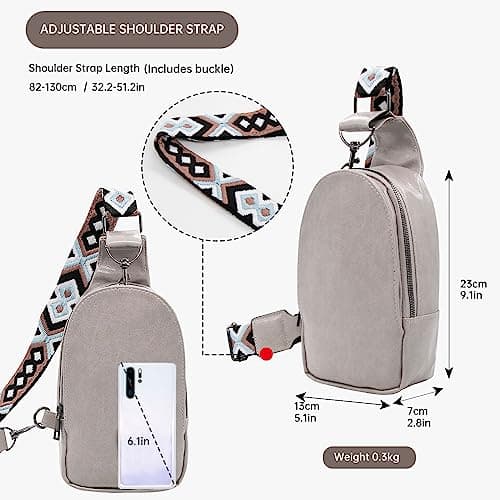 Long Keeper Crossbody Sling Bag PU Leather Sling Backpack for Women Men Small Shoulder Backpack Chest Bag Waterproof Travel Outdoor Casual Daypack — view 3