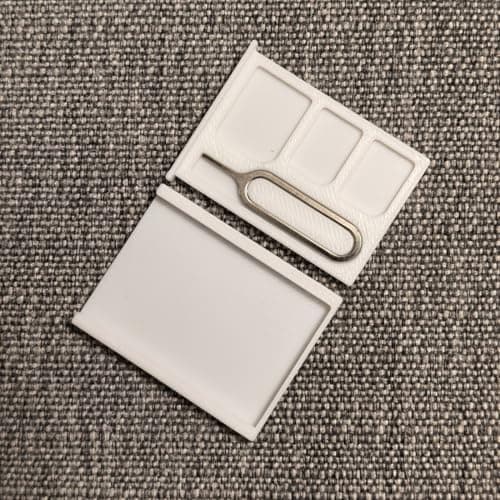 2Pcs 3D Printed One-Piece SIM Card Storage Box Multi-Slot Memory Card Holder with Pin Compact Portable Accessory Case for Travel White — view 3