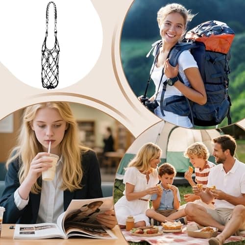Water Bottle Pouch,Cotton Fashion Adjustable Portable Bag,Lightweight Sleeve Water Bottle Cover - for Outdoor Hiking Fishing Cycling Travel Beach Vacation Shopping Gym Sports — view 4
