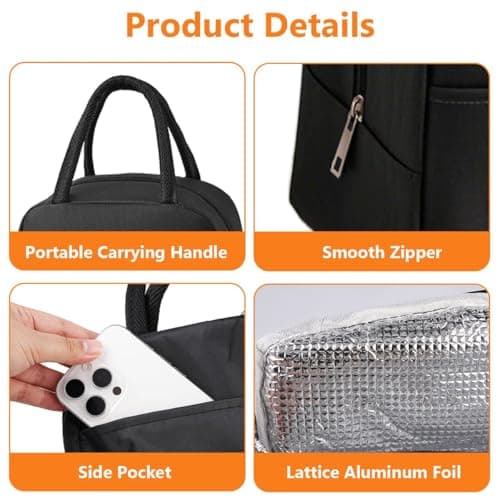 2 Pack Insulated Lunch Bags, Womens Lunch Bag for Work, Travel, Outdoor — view 3