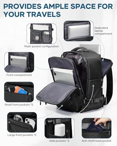 suradar Vacuum Backpack Travel Bag Ryanair 40x30x20 with Pump Black — view 5
